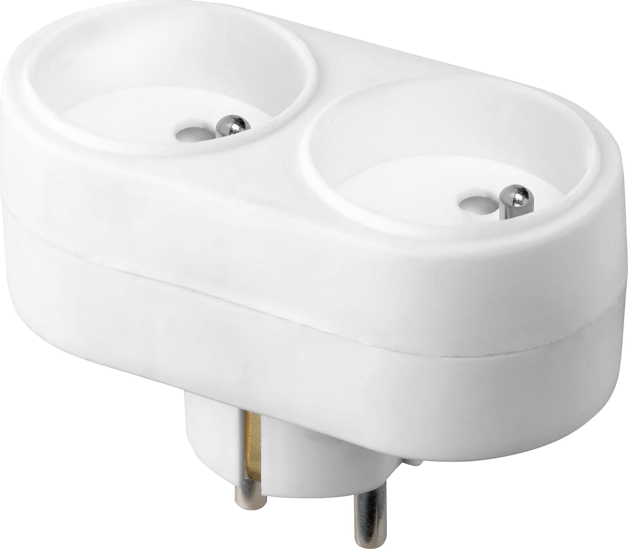 Orno Rozgałęźnik owalny 2x2P+Z French, biały