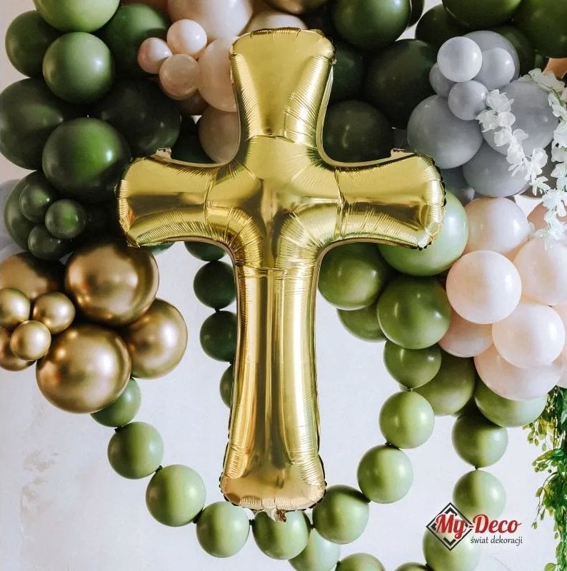 Party Deco Balon foliowy Krzyż złoty 103.5x74.5cm