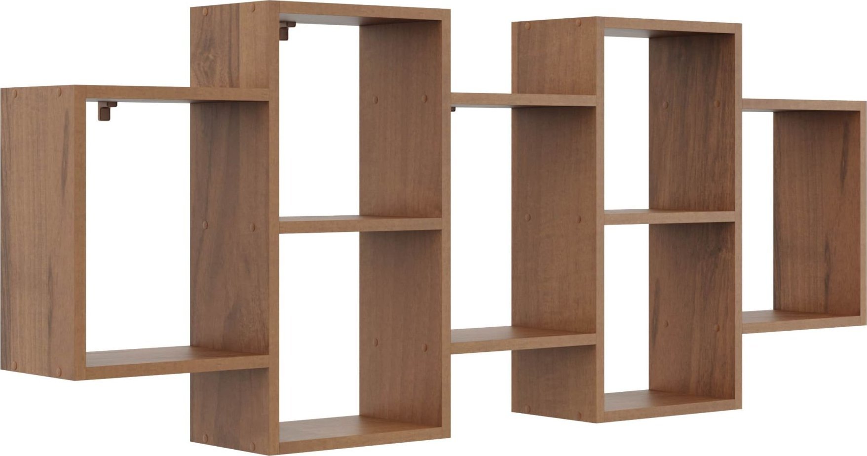 Tyletegotu Duża półka ścienna, regał wiszący, 161x18x66 cm, orzech, mat