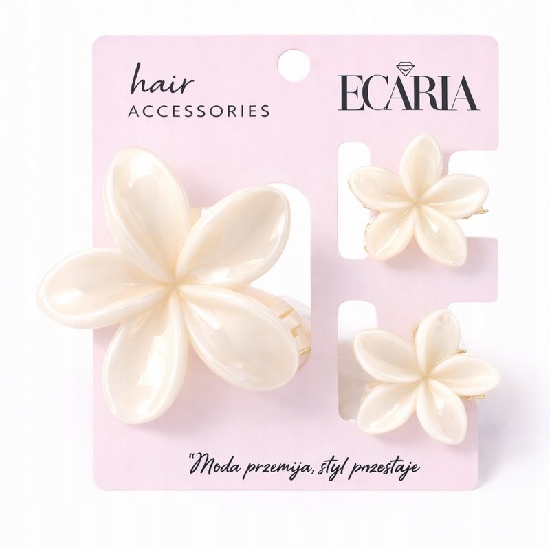 ECARLA Zestaw spinek do włosów klamer 3w1 Kwiat XL + 2 szt. mini spinek SP442