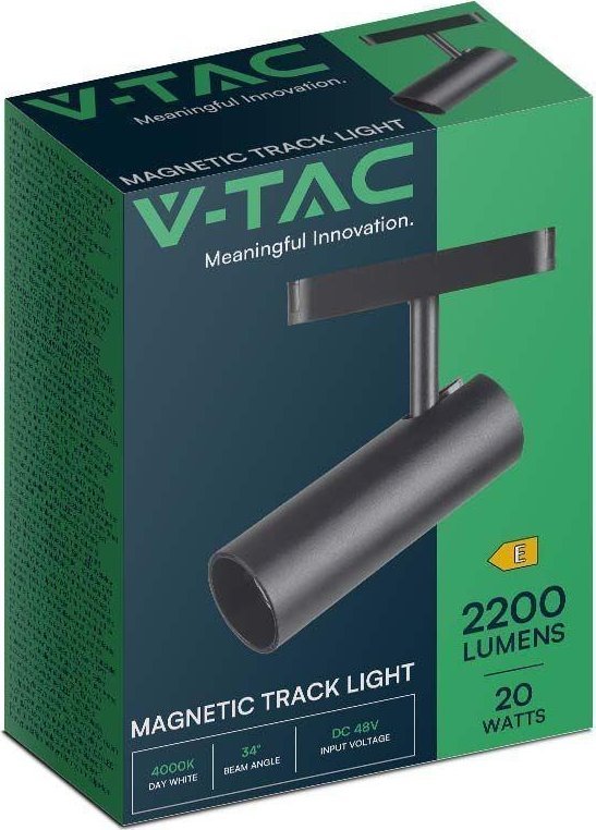 V-TAC Oprawa Projektor Szynosystem Magnetyczny 48V V-TAC 20W LED 34st VT-4221 4000K 2200lm 3 Lata Gwarancji