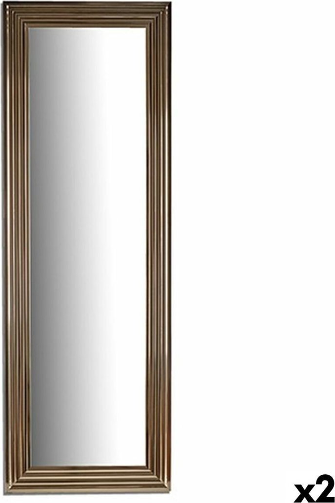 Gift Decor Lustro ścienne Paski Złoty Drewno Szkło 53 x 154,3 x 3 cm (2 Sztuk)