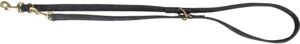 Pure, smycz regulowana, dla psa, sk�rzana, czarna, M�L: 2 m/20 mm