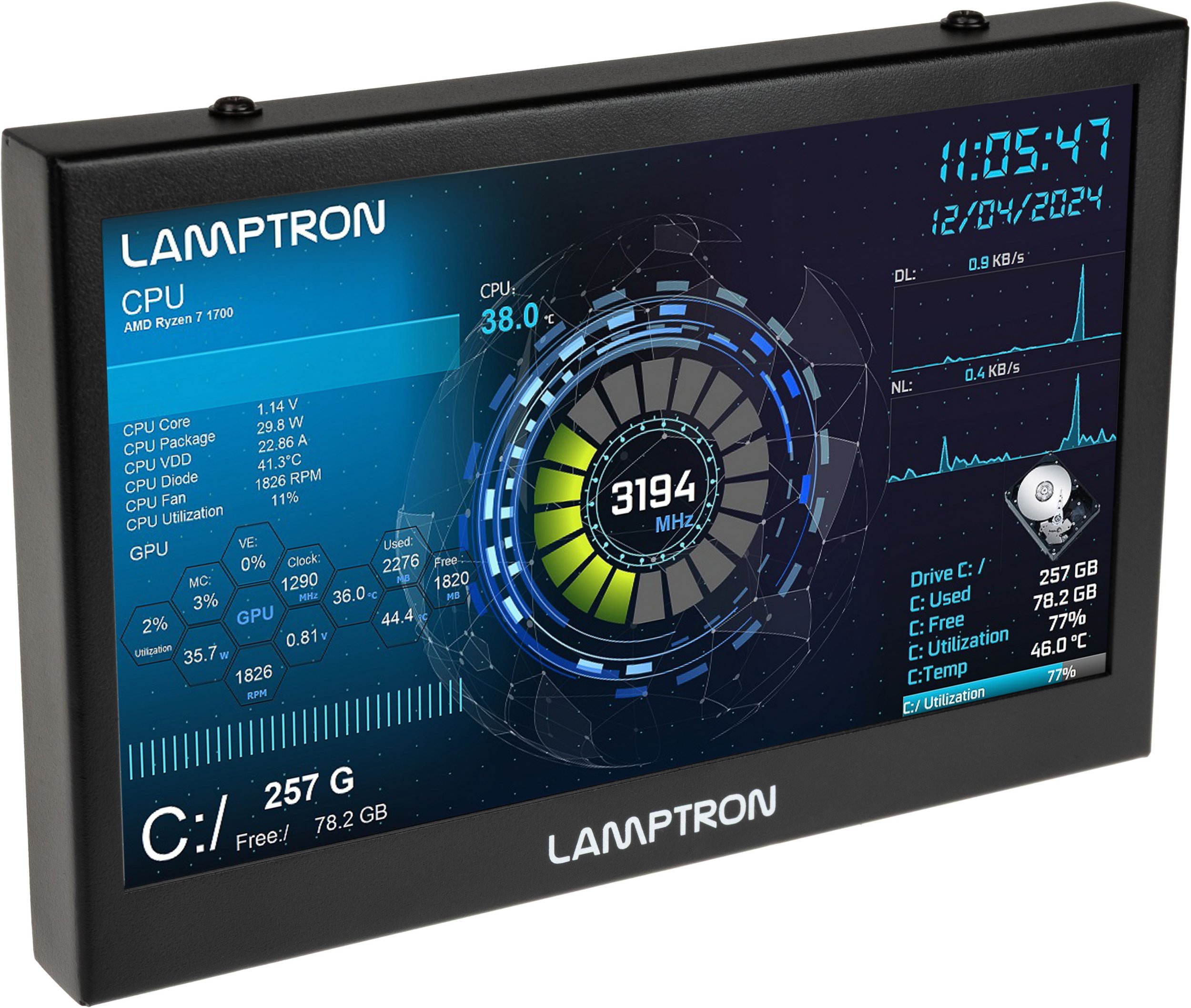 Lamptron CT070 All-In-One Controller, 7 Zoll IPS, Touch - schwarz