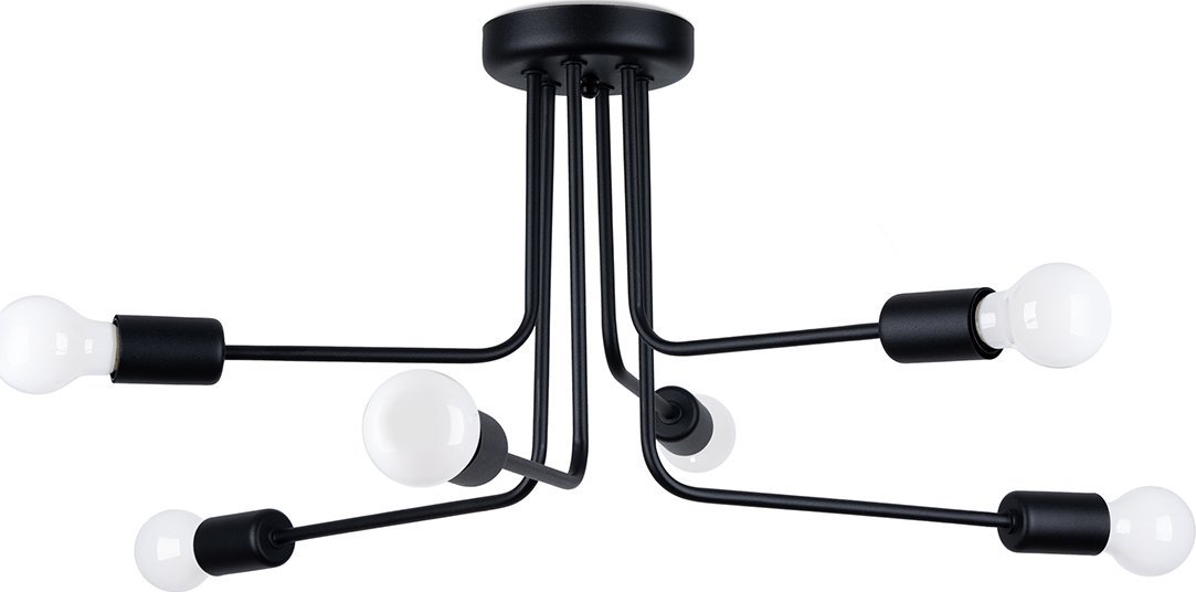 Lampa wisząca Sollux Lighting SOLLUX Żyrandol NORAH 6 czarny 6 x E27 SL.1452