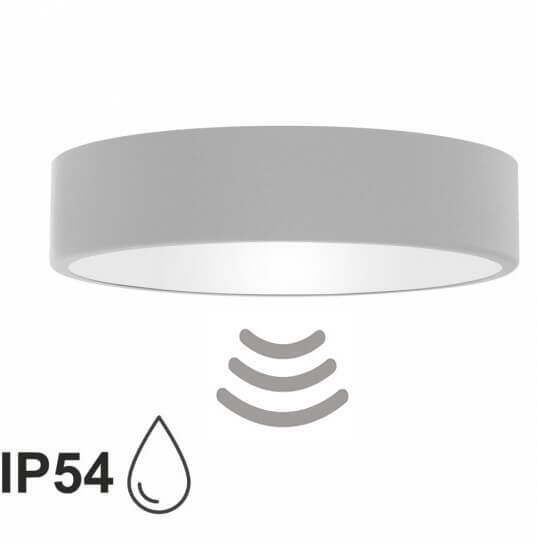 Lampa z czujnikiem na sufit Cleo 1307623600172 Temar IP54 zewnętrzna szara