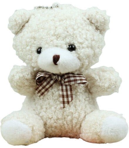 Miś Pluszowy Brelok Zawieszka Ozdoba Biały 8cm