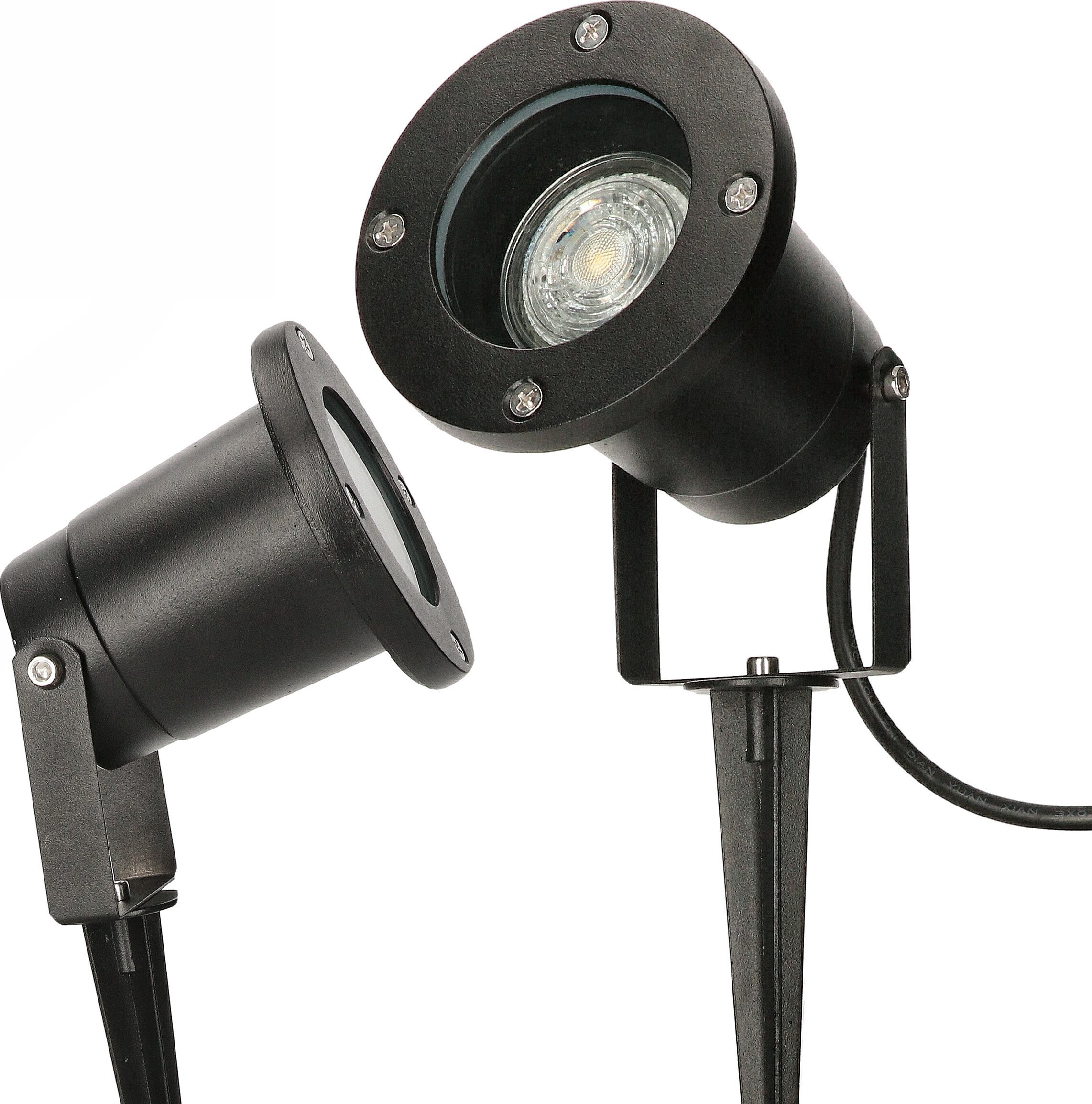 Oprawa schodowa MEGAKABEL Lampa wbijana ogrodowa reflektor BUSHIO GU10 kolor czarny MK MEGAKABEL