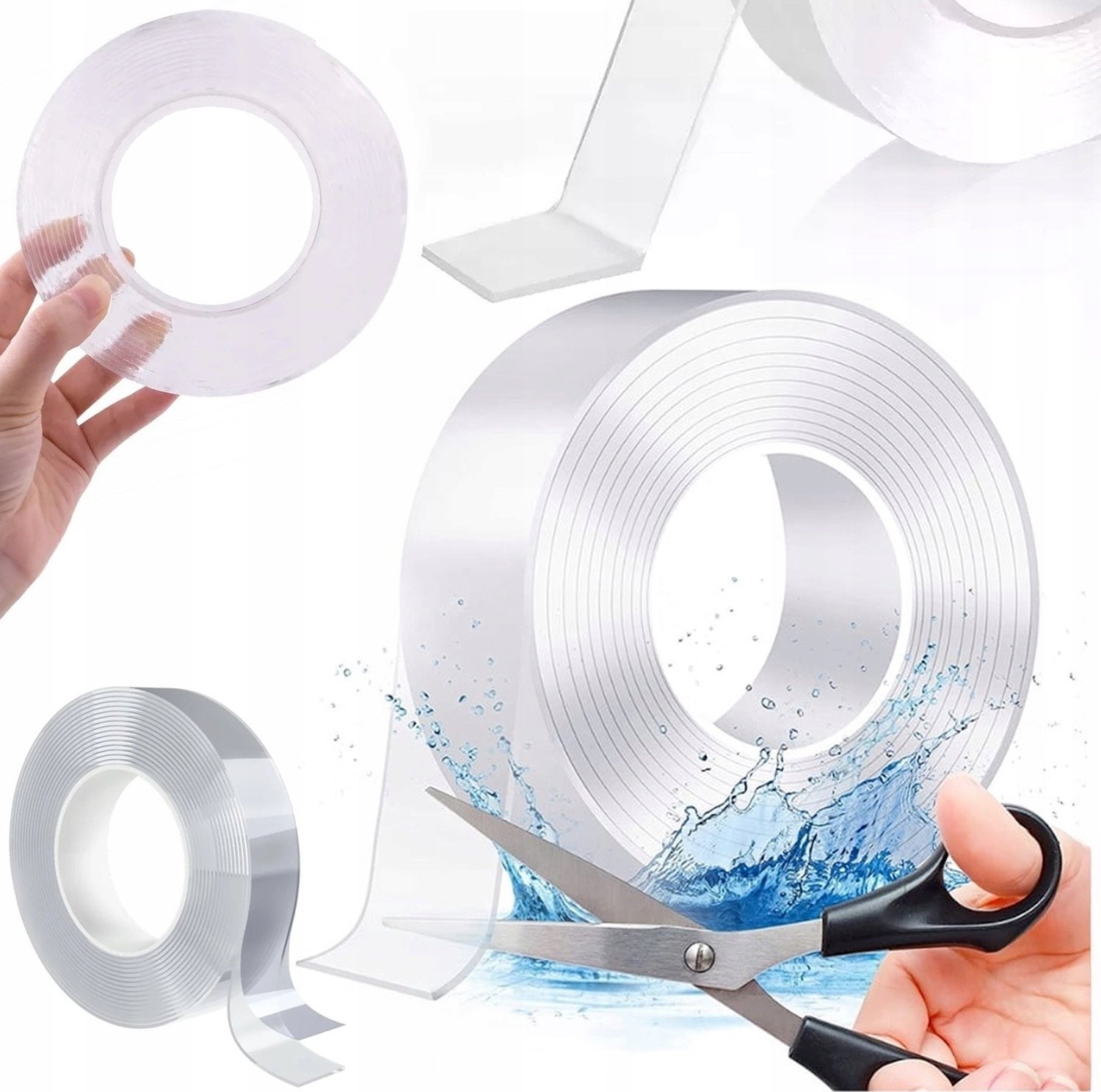 Taśma Dwustronna Klejąca Przezroczysta Montażowa Wodoodporna Nano 3m x 3cm