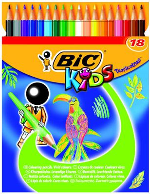 Bic KREDKI OŁÓWKOWE BIC KIDS TROPICOLORS2 PUDEŁKO 18 SZT - 832567