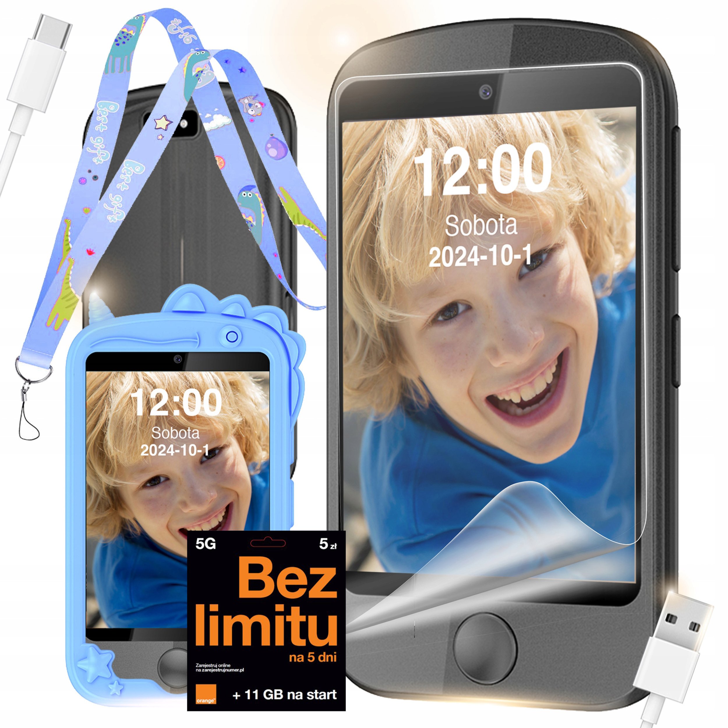 TELEFON DLA DZIECI ROZMOWY GRY ZEGAREK APARAT KAMERA LATARKA MUZYKA