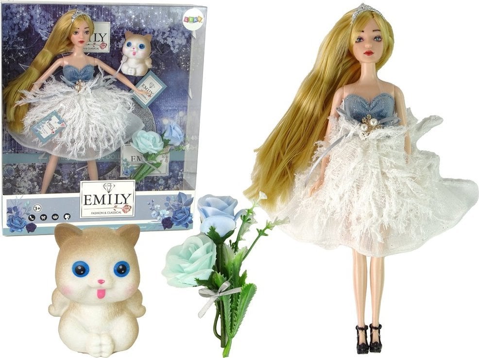 LeanToys Lalka Dla Dzieci Emily Kotek Kwiaty