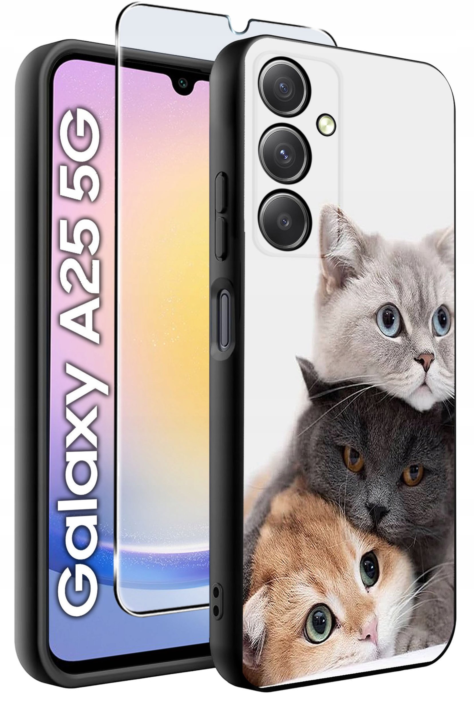 ETUI do Samsung A25 5G WZORY | SILIKONOWE MATT CASE + SZKŁO HARTOWANE 9H