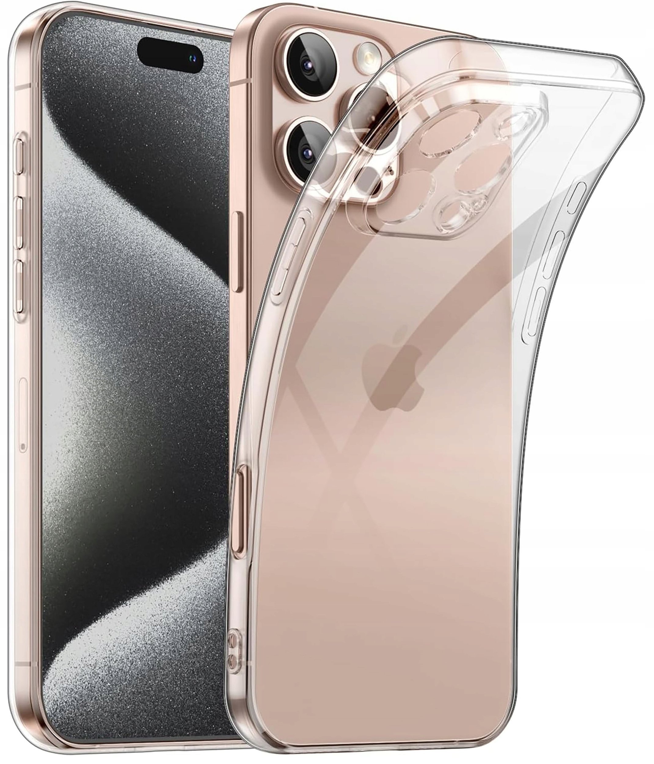 Etui do iPhone 16 Pro Max WZMACNIANE 360 CLEAR + Szkło OCHRONNE 9H