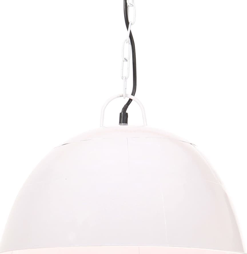 Lampa wisząca vidaXL Industrialna lampa wisząca, 25 W, biała, okrągła, 41 cm, E27