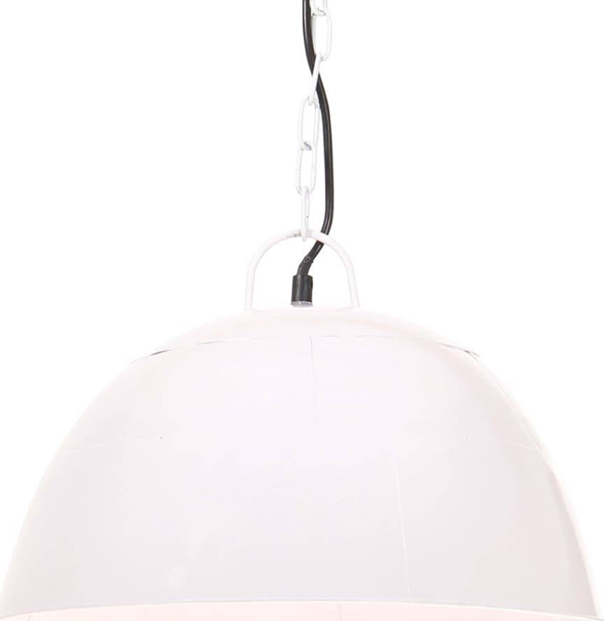 Lampa wisząca vidaXL Industrialna lampa wisząca, 25 W, biała, okrągła, 41 cm, E27