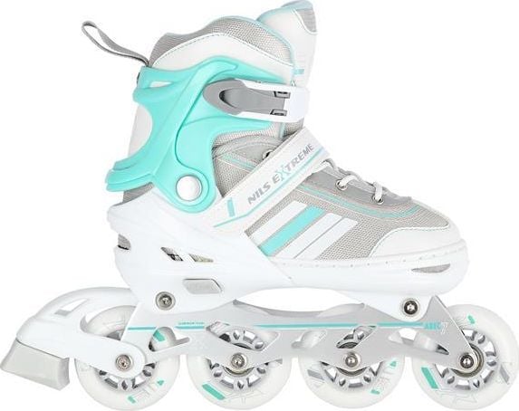 Rolki Nils Extreme NH18191 z wymienną płozą regulowane białe r. 34-38