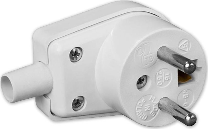 ViPlast ViPlast Wtyczka kątowa z uziemieniem 16A 250V biała 220-01