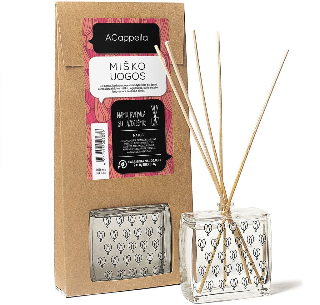 Namų kvapas su lazdelėmis ACappella Miško uogos, 100 ml