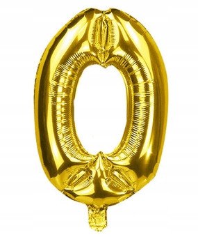 Balon Foliowy Na Hel CYFRA - 0 kolor ZŁOTY - 80CM