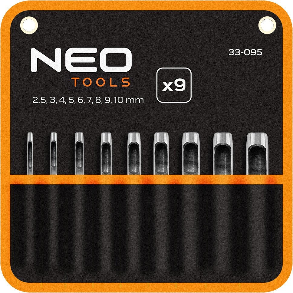 Zestaw 9 przebijaków, średnica 2,5-10 mm, oxford pouch