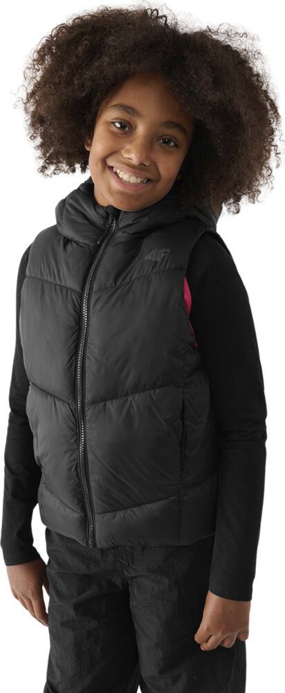 4f Kamizelka dla dziewczynki 4F F129 czarna 4FJWAW24TVJAF129 146cm