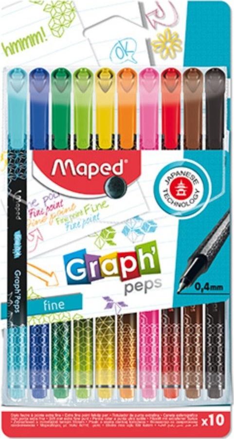 Maped Cienkopis Graph Peps Deco 10 kolorów MAPED
