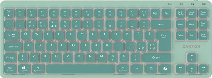 CANYON Keyboard OnType 10 Low Profile EN Wired Green