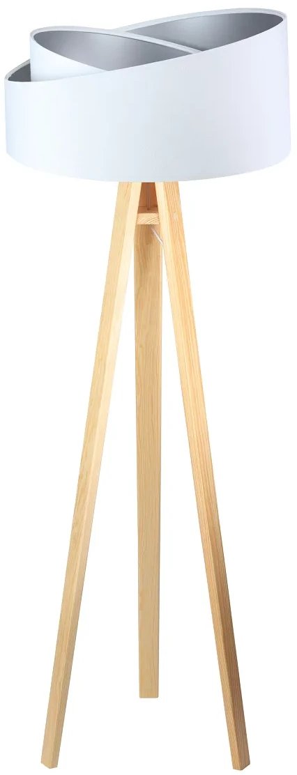 Lampa stojąca GEMSTONE biała/srebrna/sosna BPS KONCEPT
