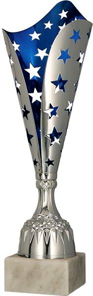 Victoria Sport Puchar metalowy srebrno - niebieski