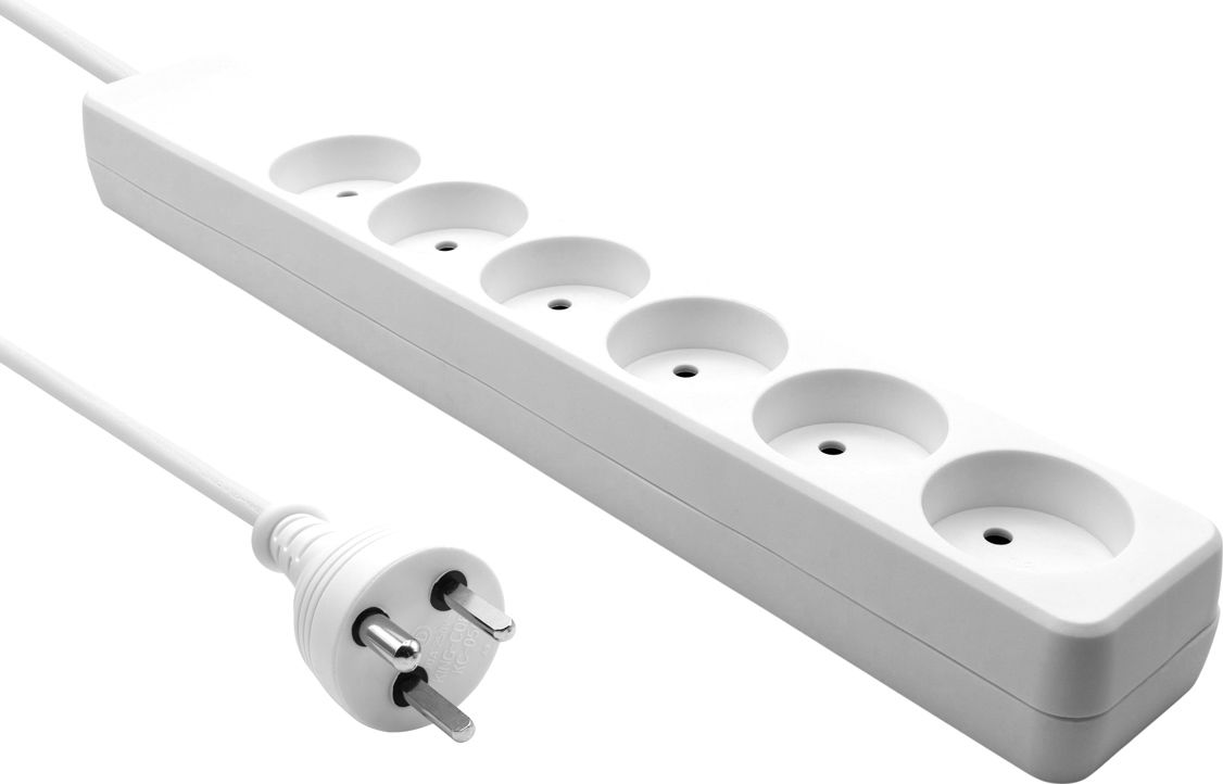 ProXtend Danish Power Strip 6-way 6 gniazd 1 m biała (K6-KIT01W)