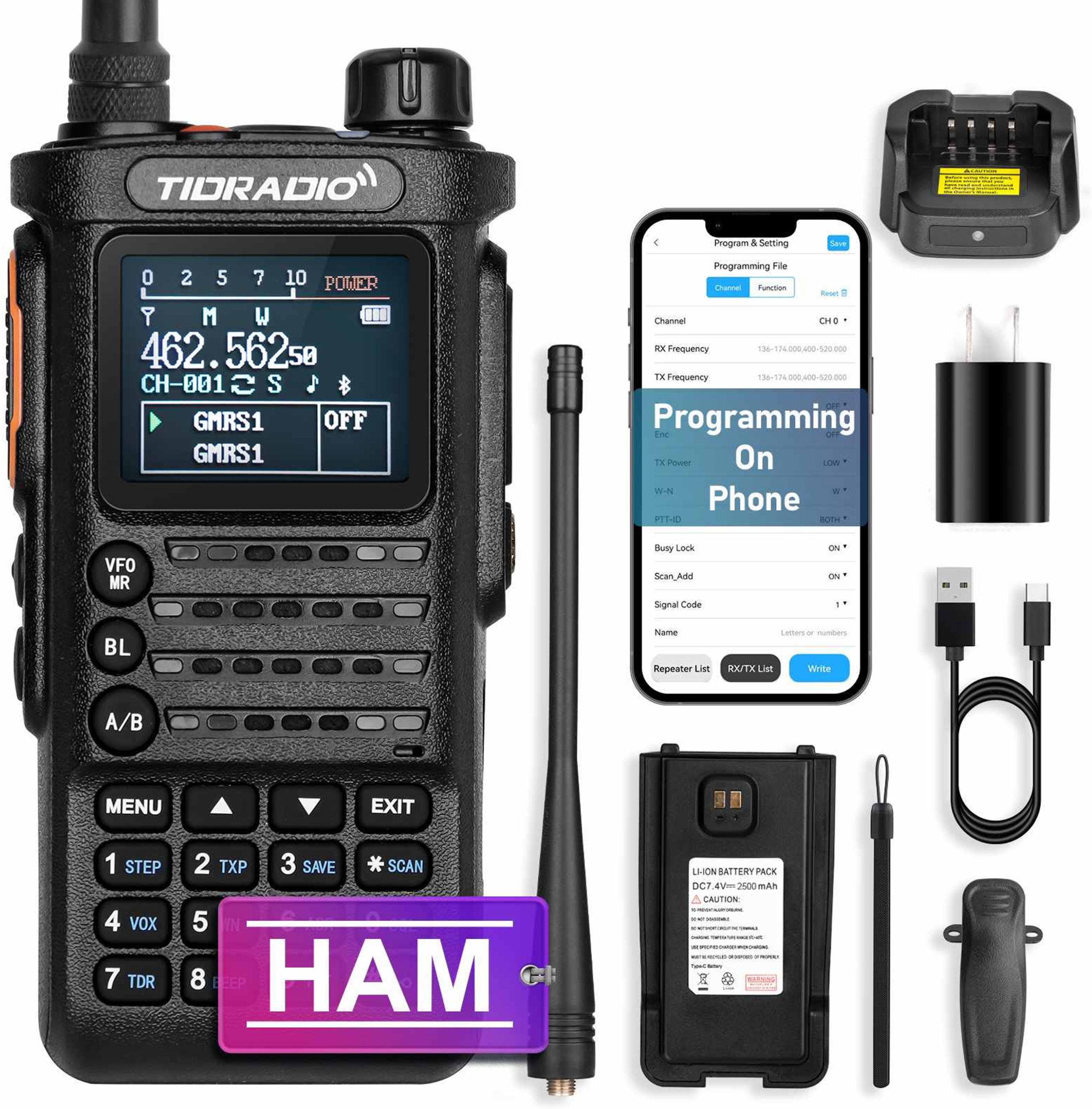 TIDRadio H8 10W radiotelefon z BlueTooth 136-174MHz oraz 400-520MHz