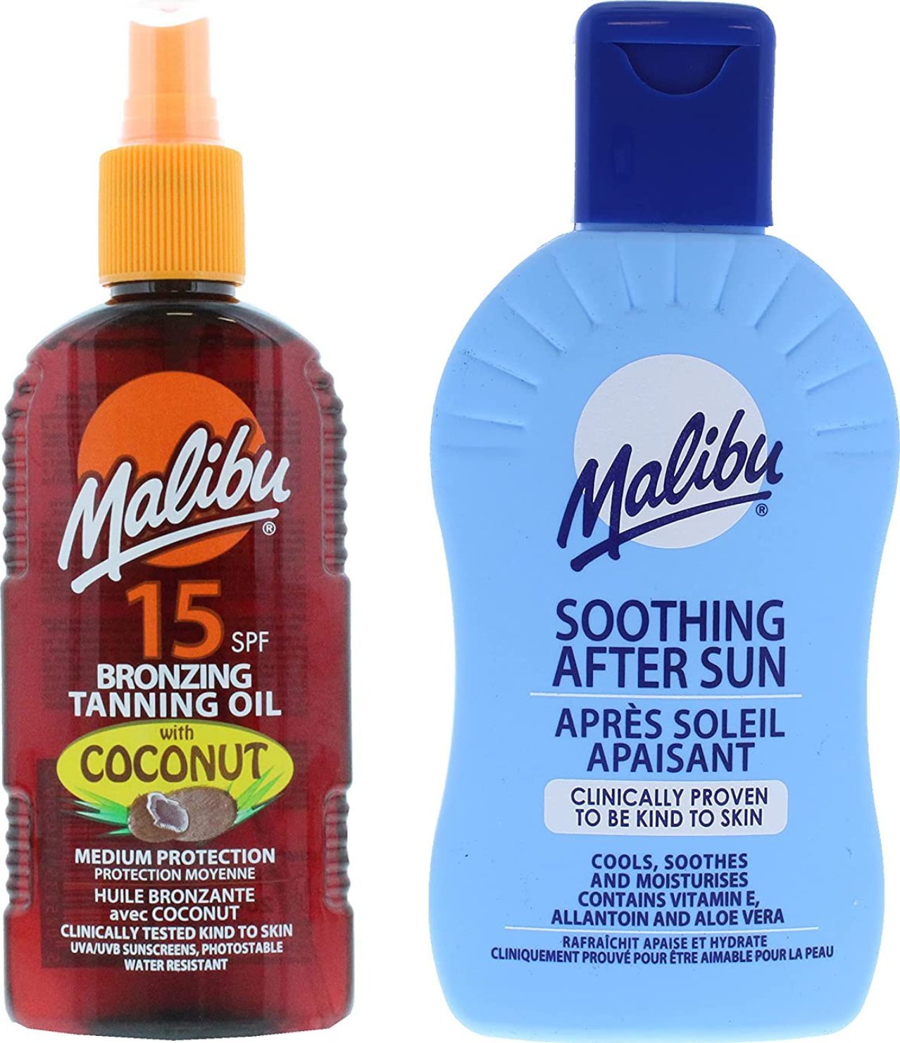 Malibu Malibu Olejek Brązujący Z Kokosem SPF15 200ml + Balsam Po Opalaniu 200ml