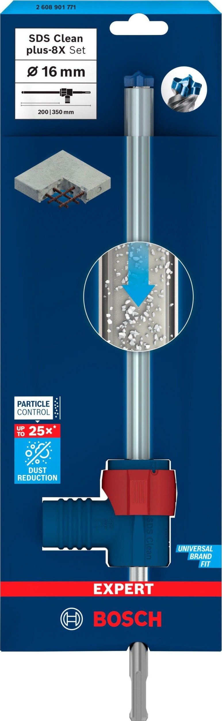 Wiertło Bosch Bosch Expert hammer drill SDS Clean plus-8X set, 16mm (working length 200mm, suction drill incl. suction connection)