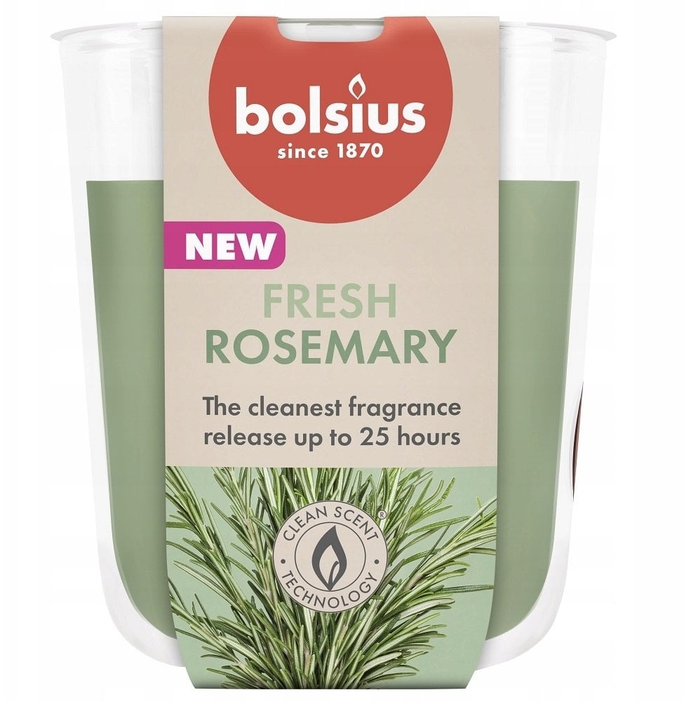 Bolsius Świeca aromatyczna szklana True Scents O80x73mm rozmaryn 8717847198471 8717847198471