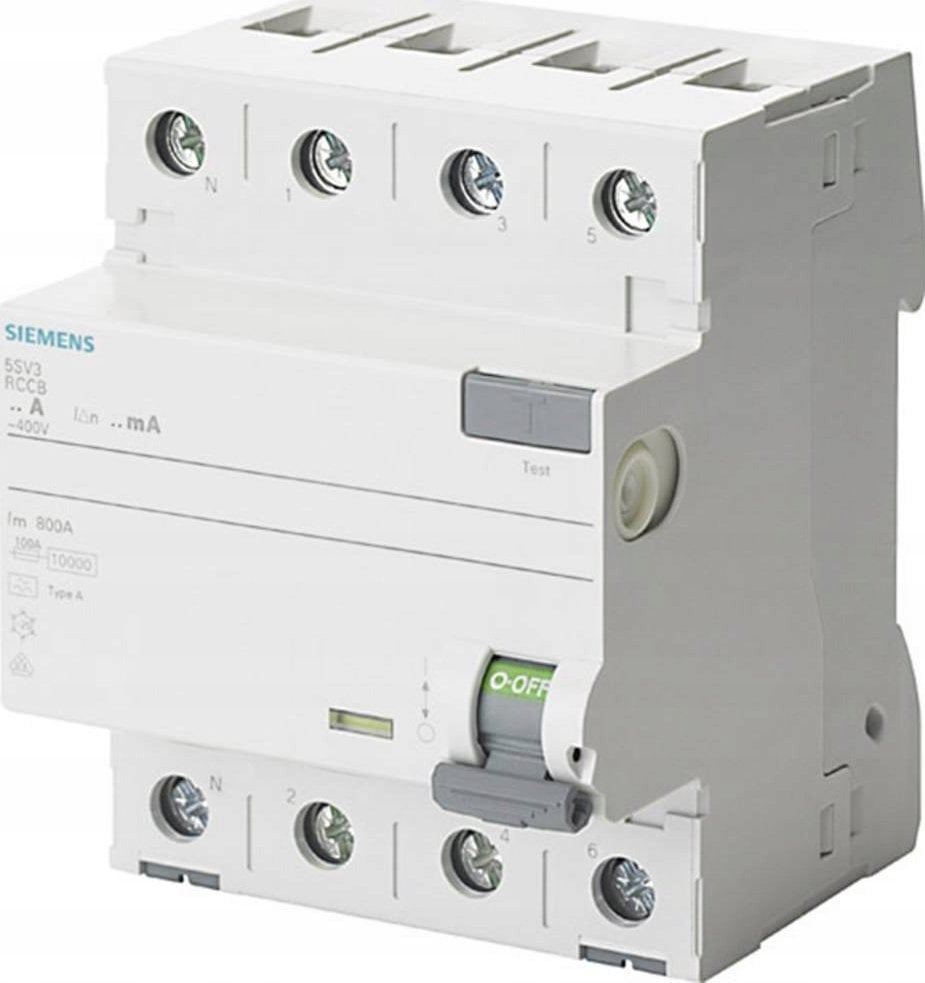 Siemens Wyłącznik różnicowoprądowy SENTRON Typ A IN=25A 3+N 30MA 400V 4MM N-Lewa