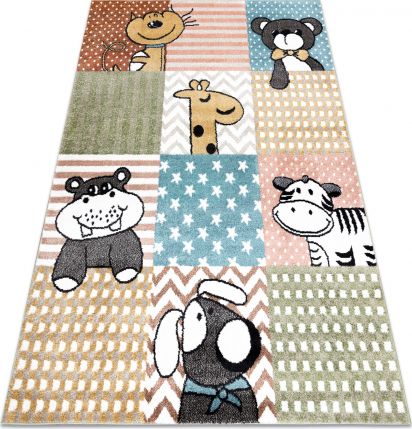 Dywany Łuszczów Dywan FUN Pets dla dzieci, zwierzęta multi kolorowy, 180x270 cm