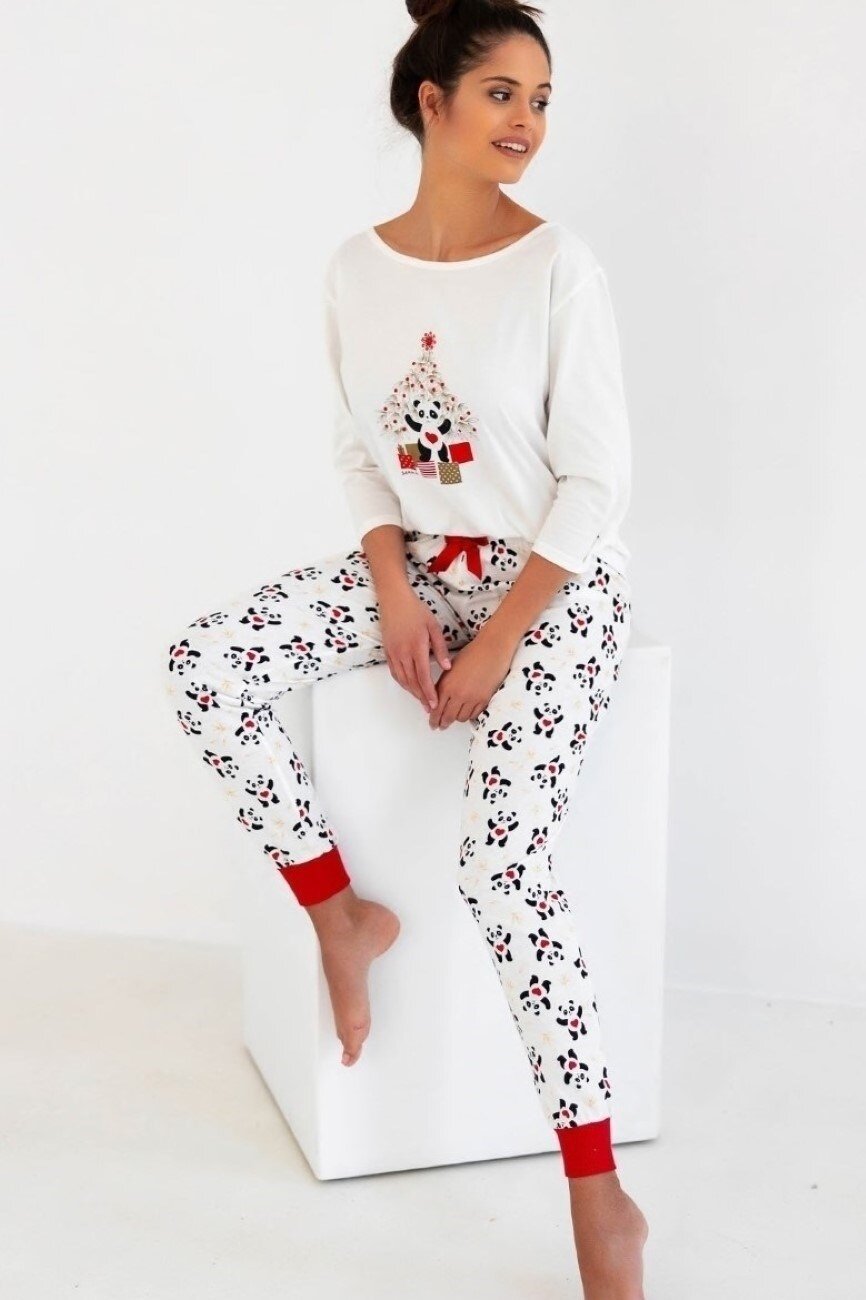 Sensis Piżama damska z długim rękawem z długimi spodniami Sensis Panda XL