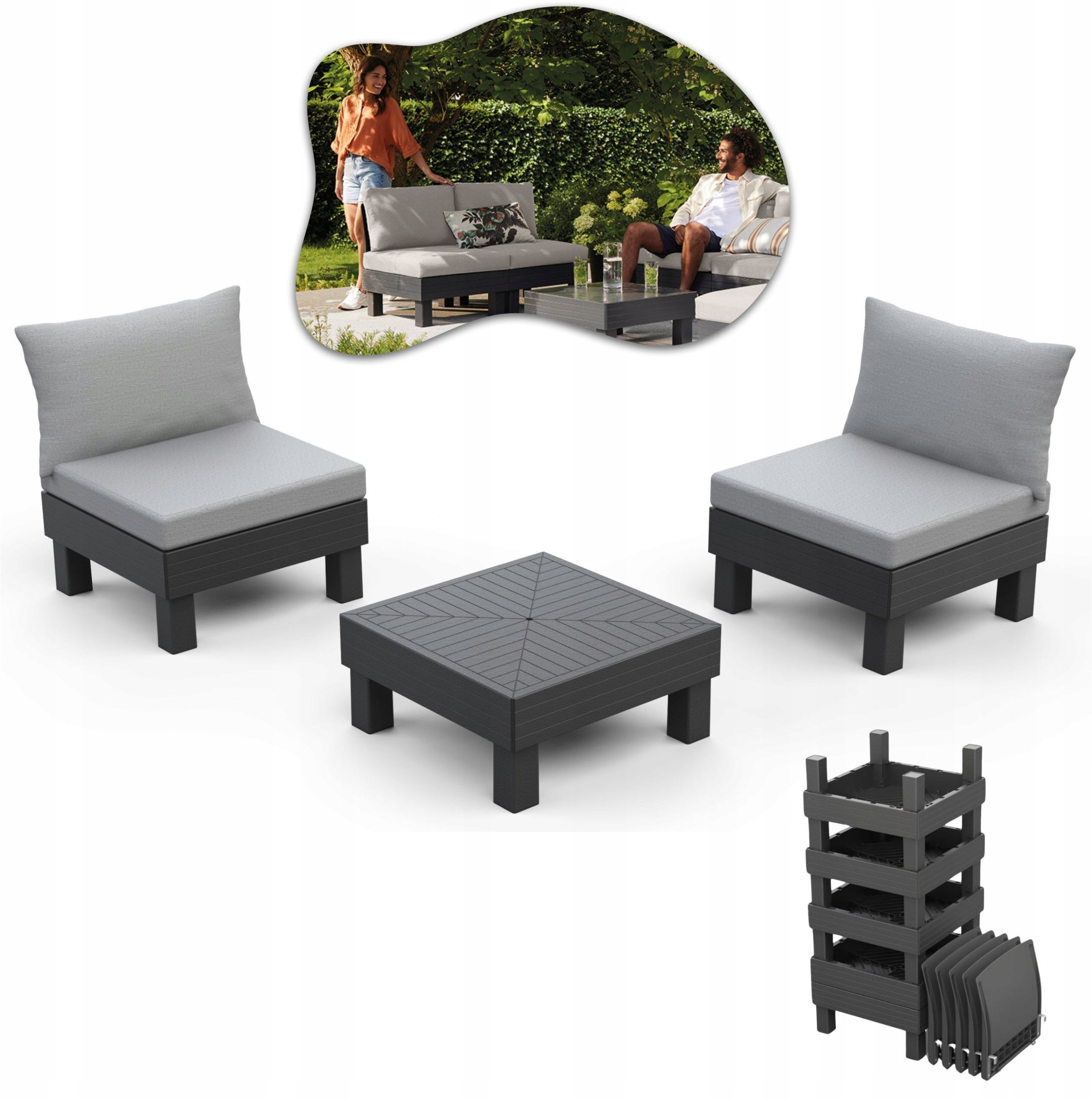 Darza mebelu komplekts Elements Balcony Set peleks/gaisi peleks 8711245158013