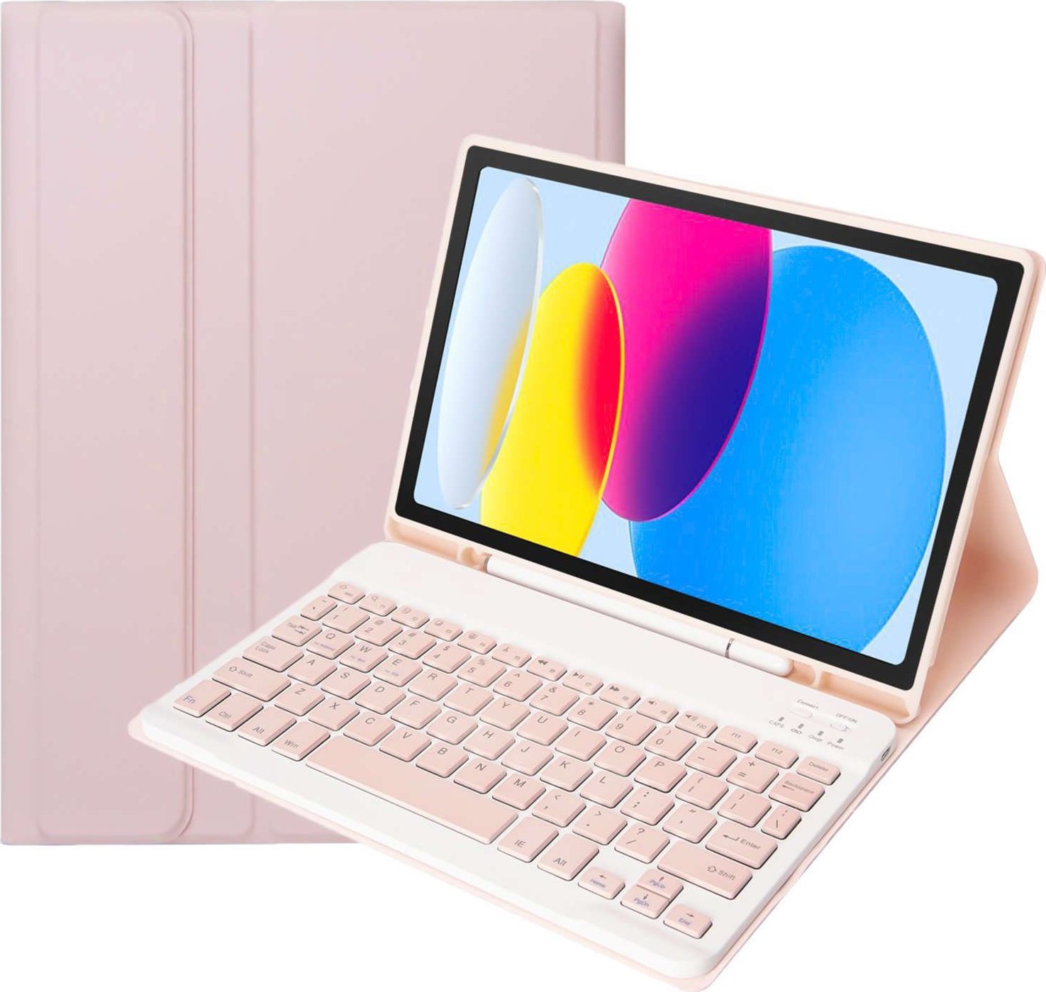 Etui na tablet Alogy Etui ochronne z klawiatura bezprzewodowa Alogy Keyboard Case z miejscem na rysik do Apple iPad 10.9 2022 Różowe