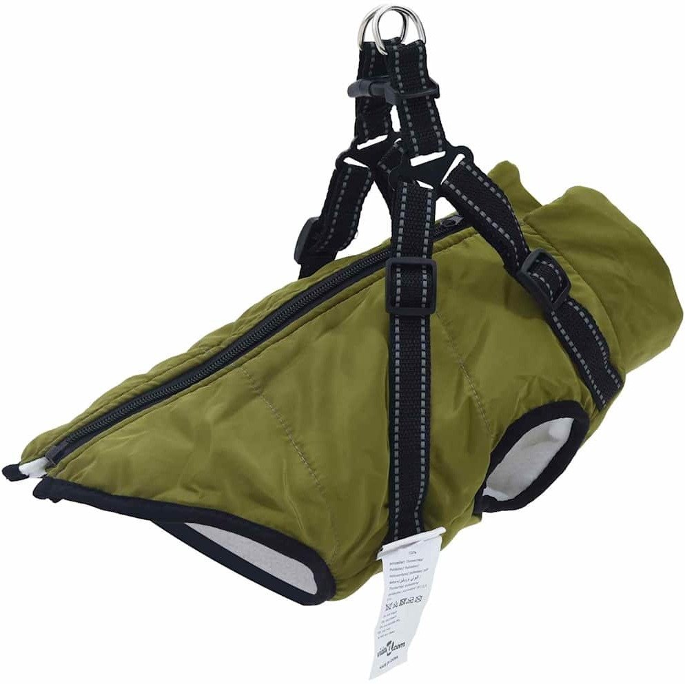 vidaXL Kurtka dla Psa Zielony wojskowy S Runo i poliester