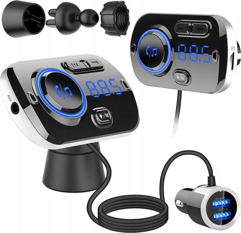 Transmiter FM Logit TRANSMITER FM BLUETOOTH 5.0 USB WIELOFUNKCYJNY 8w1 BC49BQ