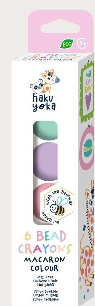 Kredki koralikowe - Pastelowe kolory 6 sztuk