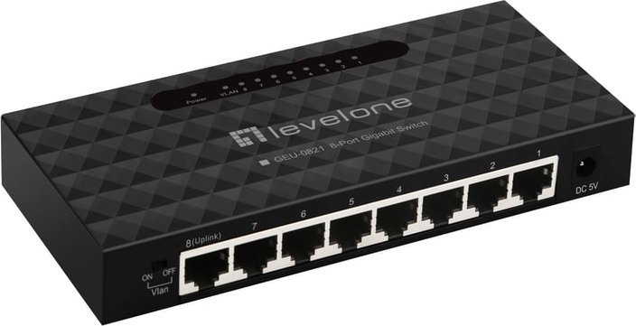 Switch LevelOne LevelOne GEU-0821 łącza sieciowe Zarządzany Gigabit Ethernet (10/100/1000)