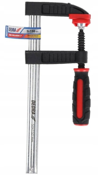 Ścisk stolarski F 150x50mm, 2-materiałowa rękojeść