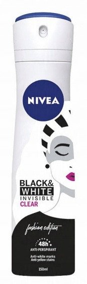 Antyperspirant w sprayu NIVEA Invisible B&W Clear, 150ml