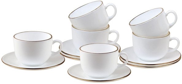 ZESTAW KAWOWY 6 FILIŻANEK ZE SPODECZKAMI KINGHOFF OPAL KH-1929