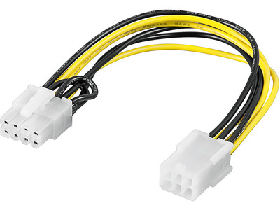 Goobay PCIe 6-pin - PCIe 8-pin, 0.2m, Żółty (93635)