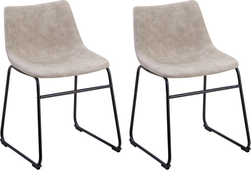 Beliani Zestaw 2 krzeseł do jadalni beżowy BATAVIA