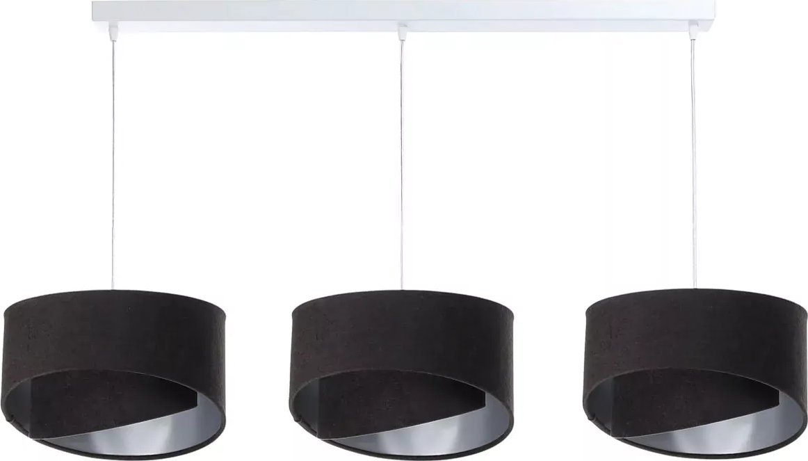 Lampa wisząca Lumes Biało-czarna welurowa lampa wisząca nad stół - S499-Filma